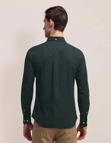 Image of U.S. Polo ASSN. Solid Slim Fit Shirts for Men - 100% Cotton, Full Sleeve Mens Casual Shirts