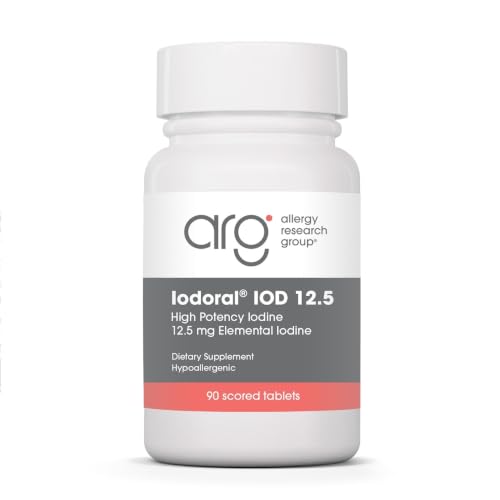 ARG Optimox Iodoral 12.5 mg - Iodine & Potassium Iodide Supplement for Thyroid & Metabolic Balance Support - Free of Soy & Gluten - 90 Servings - 90 Tablets