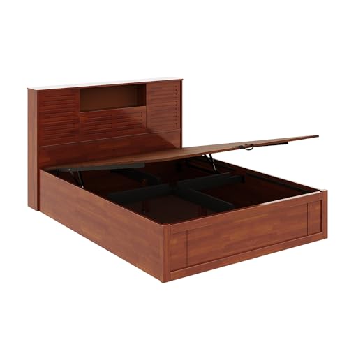 Image of Wakefit Bed | Queen (78 X 60) Sheesham Wood Bed Hydraulic, 3 Year Warranty | - Aquari - Golden Brown
