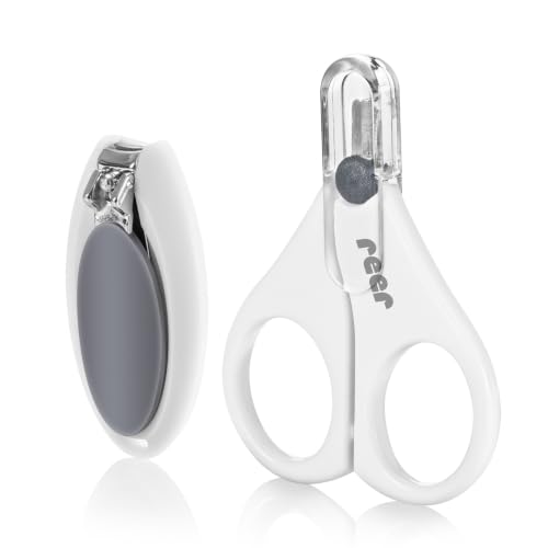 Reer BabyCare Nagelpflege-Set, Babynagelschere und Nagelknipser, weiß – Ansicht 1