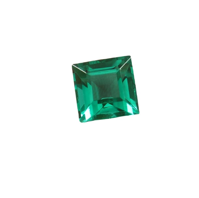 Émeraude naturelle de Zambie 10x10 mm Asscher pour création bijoux