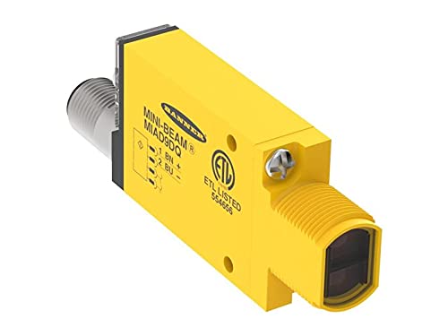 BANNER ENGINEERING MIAD9DQ 5-15 VDC Input, Mini-Beam Type, 380 MM Range, Proximity Sensor, (34625), Euro M12 4-PIN Integral QD, Namur Output