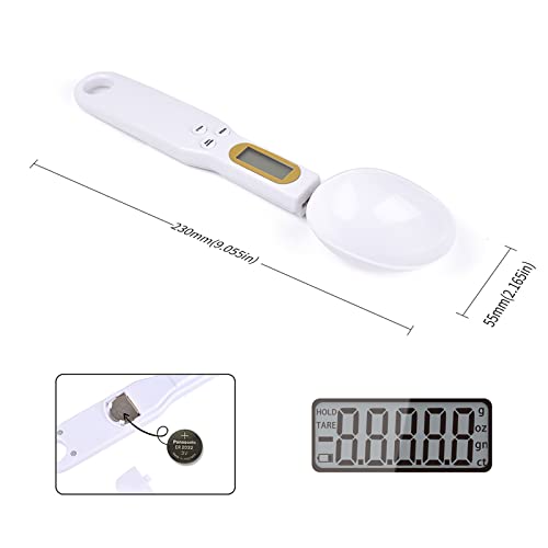 Scale With Spoon,Electronic Food Scale 500G/0.1G Weighing For Grams And Oz,Digital Kitchen Scale With Handle Grip And Spout For Coffee Power,Pills,Tea,Flour,Oil,Baking #TOP1