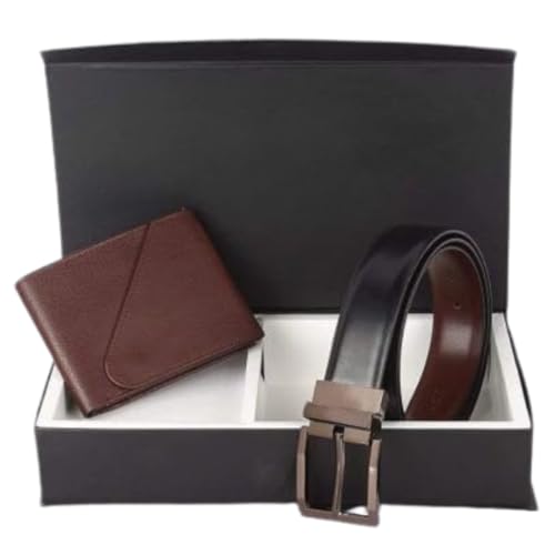 Image of Amicraft Men's Synthetic Leather Gift Set Pack of Wallet & Belt