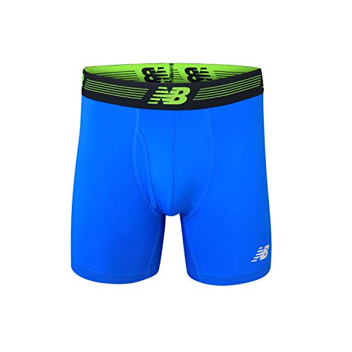 Image of New Balance Men's Performance Boxer Briefs with Fly, Breathable Stretch Underwear, Moisture Wicking, Soft Waistband (3 Pack)