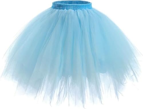 Damen Karneval Kostüm Tüllrock 80er Puffy Tütü Röcke Tüll Petticoat...