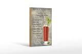 Ontrada Cartel de madera 12 x 18 cm Bloody Mary Cocktail ingredient Cartel de madera