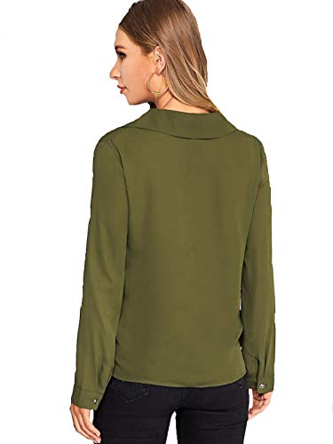Image of MIZAGO Women's Top (Olive-Knot-Shirt Olive Green Small)