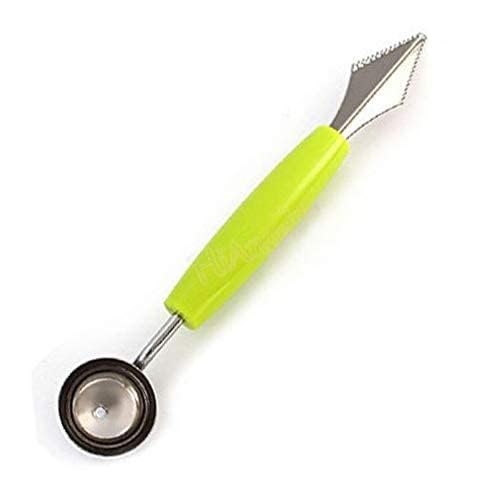 Image of 2 in 1 Stainless Steel, Dig Scoop with Fruit Carving Knife, Multi-Function Kitchen Tool, Watermelon Scoop, Melon Digger, Ice Cream Spoon(Multicolor) FCOP-903