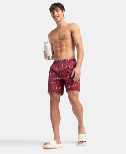 Image of Jockey US57 Men Super Combed Mercerized Cotton Woven Printed Boxer Shorts with Side Pockets (Prints May Vary)