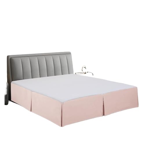 Falda de Cama Plisada de Microfibra, de fácil Ajuste, añade Plataforma Blanca, Resistente a la decoloración y a Las Arrugas, Colcha de 14 Pulgadas de Altura(Pink,King)