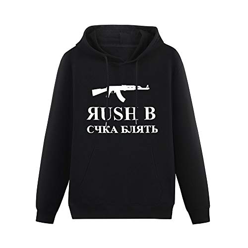 HANXI Game CS GO Counter Strike Rush B Cyka Blyat Novelty Hoody Unisex Ptinted Hoodies Long Sleeve Men's Hooded with Pocket Black L