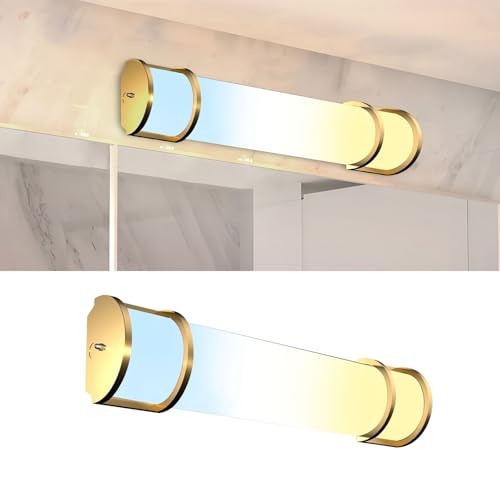 Image of Lightdot LED 25 Inch Flush Mount Vanity Lighting Fixture, 20W 2125LM 3000 /4000 /5000K 120V | 3CCT Dimmable Farmhouse Bathroom Light Bar, Waterproof Linear Wall Light Bar, Long Tube Bath Sconce-Gold