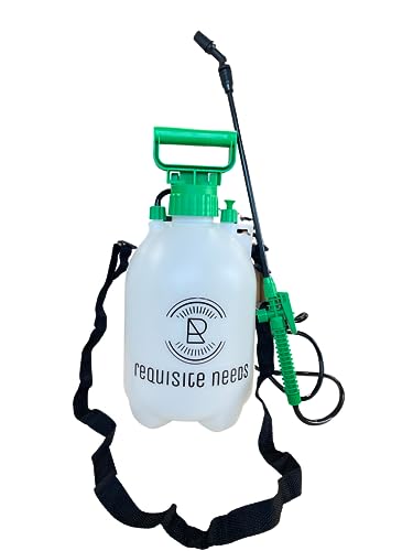 REQUISITE NEEDS Pump Action Pressure Spray Garden sprayer with plastic lance & carry strap pressure sprayer, weed killer sprayer pump fertilizer, pesticides, fungicides, and cleaning (5L Spray Bottle)