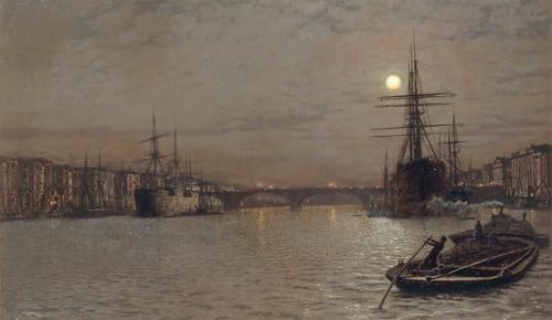 Cuadro decorativo Grimshaw Londres nocturno con lienzo de algodon