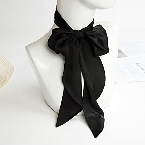 1 Pcs Handbag Handle Ribbon Scarf Soild Color Head Band Long Hairband Neck Scarfs2