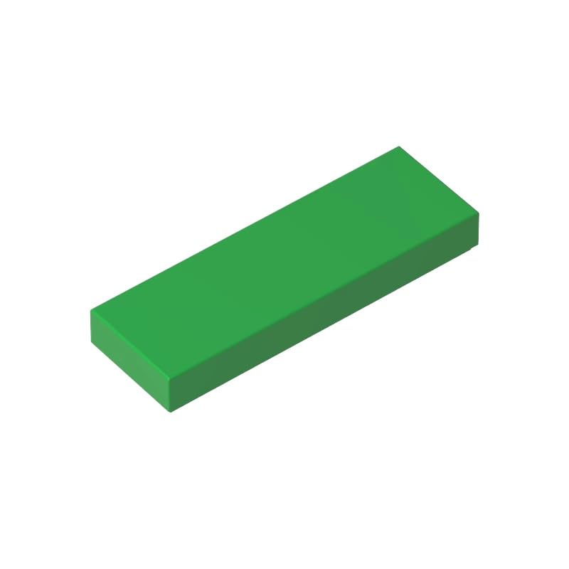 Gobricks 63864 Foundation Plate Tile 1x3 50 Pieces GDS-562 Compatible with Lego Building Blocks Color:Bright Green — image 1