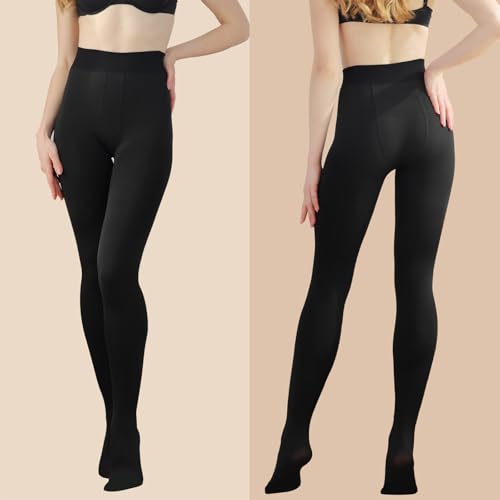 Fleece Lined Tights for Women, Warm Pantyhose leggings Women, Thermal Opaque Tights for Winter2