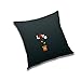 RADANYA Poszewka na poduszkę z nadrukiem cyfrowym w kształcie serca – 40 x 40 cm, czarna