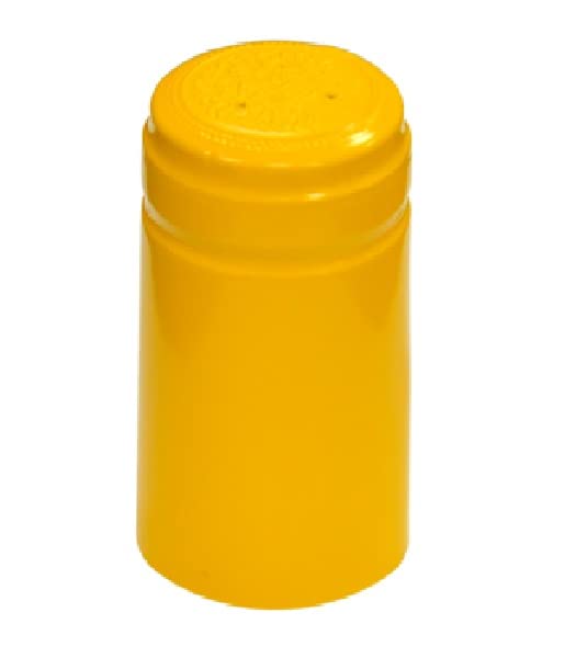 Winery Quality SHRINK CAPSULES 30PK MUSTARD YELLOW Gloss Metallic PVC Heat Shrink Capsules