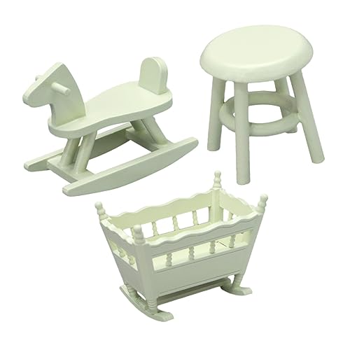 Yardwe 1Juego Conjunto De Muebles Miniatura para Casa De Muñecas Incluye Decorativo Cuna Resistente y Accesorios para Ambiente Infantil