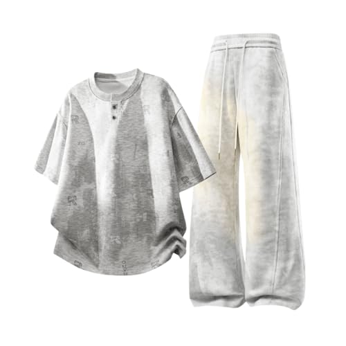 [Inkpoo] メンズ 上下セット 半袖tシャツ ショートパンツ 夏服 冷感 無地 通気 セットアップ ランニングウェア トレーニングウェア カジュアル 薄手 吸汗速乾 通気 上下 カジュアル おしゃれ スポーツウェア 部屋着 大きいサイズ Light Gray M（Amazon）