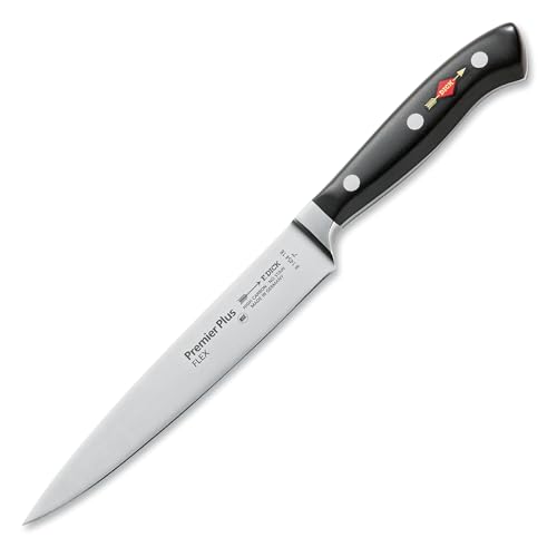 F. DICK Filetiermesser, Filiermesser, Premier Plus (Messer mit Klinge 18 cm, X50CrMoV15 Stahl, nichtrostend, 56° HRC) 81454182, Schwarz, 27x2x1 cm