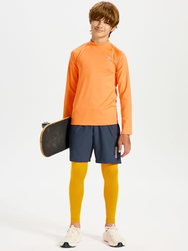 Image of DEVOROPA Boys Leggings Youth Compression Pants Sports Tights Basketball Football Baseball Soccer Baselayer Slim /Regular /Husky