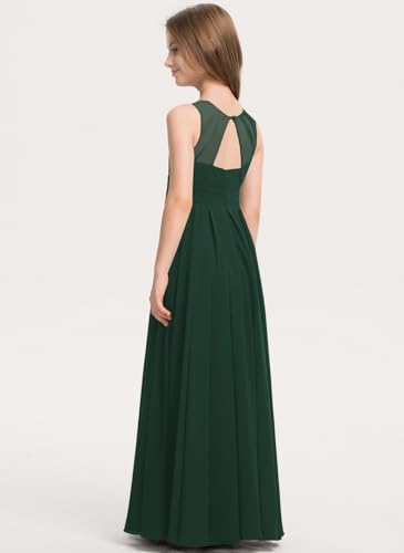 Junior Bridesmaid Dress for Teen Girls A-line Scoop Floor-Length Chiffon2