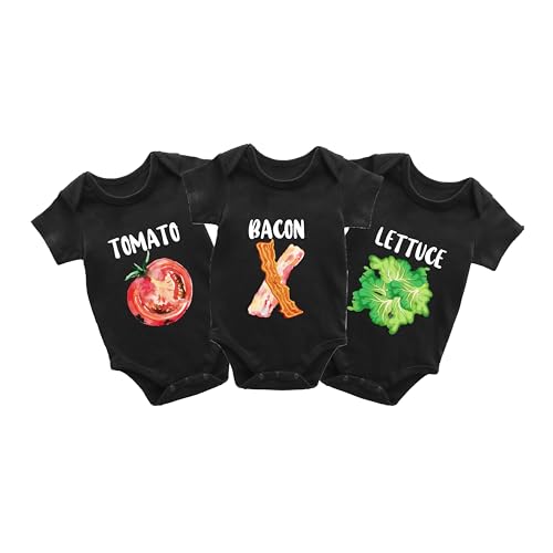 Baby Triplets Bacon Lettuce Tomato Bodysuits