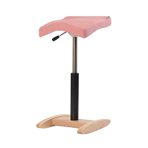 バランスシナジー (組立式) スクエア オートリターン付 織柄グレーピンク 腰痛対策 バランスチェア