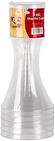6oz Clear Plastic Martini Cups