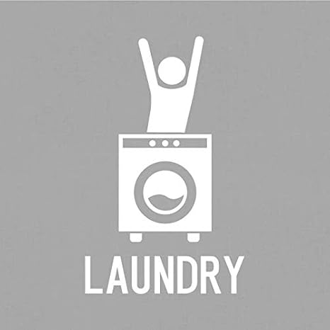 Amazon 洗濯機 ウォールステッカー パロディーシリーズ ドア 壁紙 剥がせる おしゃれ 英語 Starfam 白 ウォールステッカー オンライン通販