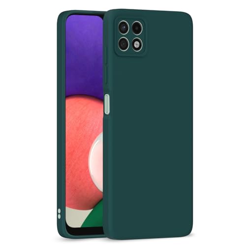 Image of Outlouders Back Cover for Samsung Galaxy A22 5G / F42 5G | Camera Protection | Durable Soft Matte Silicone Bumper Case (Green)