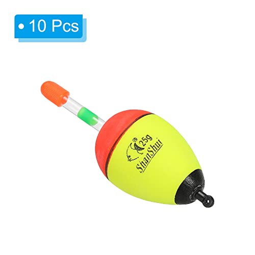 PATIKIL 0.9oz Fishing Bobbers, 10 Pack EVA Fishing Float for Saltwater Freshwater Fishing Yellow - Image 3