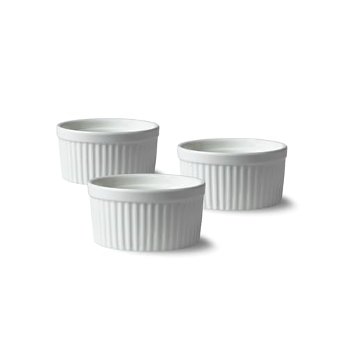 Lacor - 61239-3er-Set Förmchen aus weißem Porzellan, glatte und...