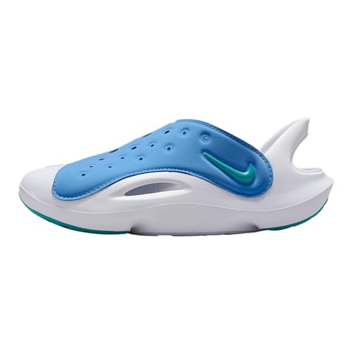 Nike Aqua Swoosh Little Kids' Sandals (FN0876-400, Blue Beyond/White/Dusty Cactus)