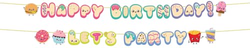 Folat 27689 Décoration d'anniveresaire Guirlande de Lettres Ensemble Guirlande de Lettres – Happy Birthday – Kawaii Party – 1,5 mètre Pour décoration de fête et de décoration intérieure et extérieur
