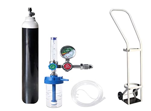 Image of Oxygen Cylinder 1500 Liter|Oxygen Cylinder With Flowmeter|Oxygen Cylinder Portable For Home Patient|Oxygen Cylinder With Regulator|Oxygen Cylinder Refillable,Multicolor