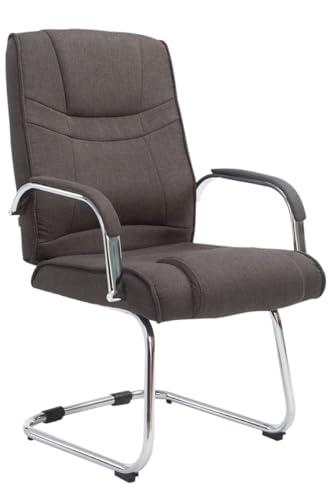 CLP XXL-Freischwinger Attila Mit Metallgestell Und Armlehne I Bürostuhl Mit Stoffbezug Und Polsterung I Bis 180 KG Belastbar,...