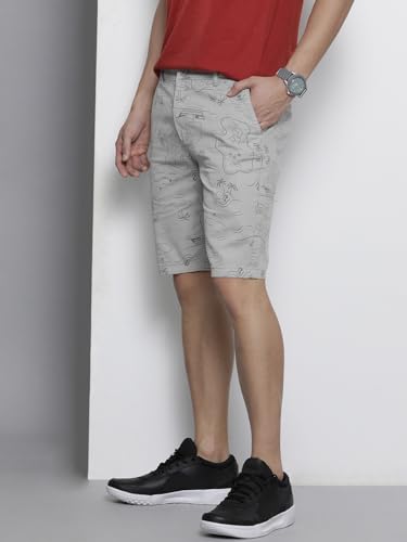 Image of The Indian Garage Co Men Slim Fit Printed Mid-Rise Shorts