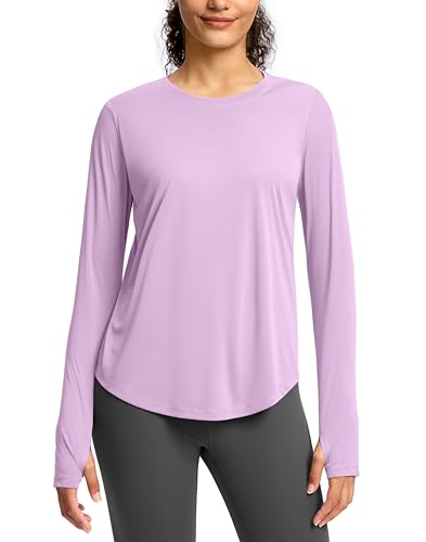 Image of Soothfeel Lightweight Long Sleeve Workout Tops for Women Gym Running Shirts
