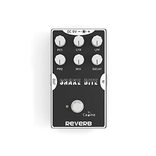 Caline Digital Reverb Pedal Guitar Effects Pedal True Bypass with Aluminum Alloy Housing CP-26 Snake Bit, Black