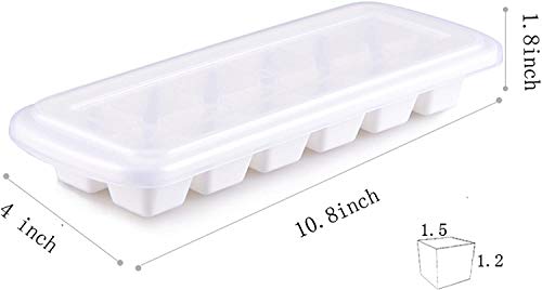 3 Packs Ice Cube Trays,Easy Release Ice Cube Tray Make 36 Ice Cubes,Odor Free Stackable Ice Tray with Clear Removable Lids - Thumbnail 5