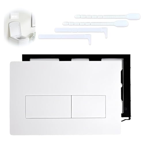 WC Drückerplatte,1 Stück Betätigungsplatte WC,Drückerplatte Kompatibel mit Geberit Duofix Sigma 01, 20, 30, 50, UP300, UP320C Betätigungsplatte für 2 Mengenspülung,Fehlerfreie Anpassung(Weiß)