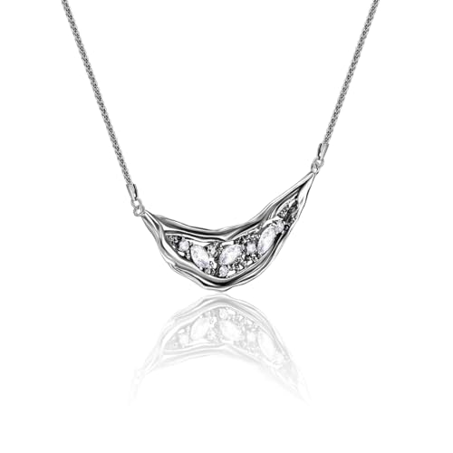 JEAN RACHEL JEWELRY 925 Sterling Silver Shield Necklace Statement With Marquise Shaped Cubic Zirconia CZ Hypoallergenic Nickel and Lead-free Artisan Handcrafted Designer Collection Made in Israel3