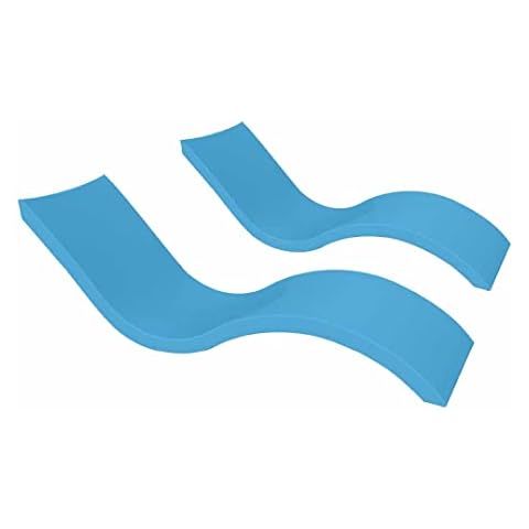 Ledge Lounger - Signature Chaise - Inside Pool & Sun Shelf Lounge Chair - Designed for Shallow Shelves Up to 9” - Compatible with All Pool Types - Poolside & Sun Deck Tanning - Set of 2 - Light Blue Cover
