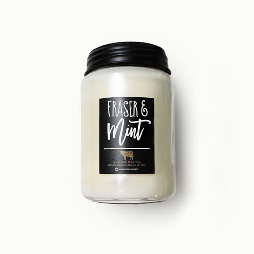 Image of Milkhouse Fraser & Mint Soy Candle, 26 oz Farmhouse Jar, 150+ Hr Burn