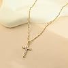 Weviway 14K Gold Plated Cross Necklaces for Women - Dainty Cubic Zirconia Cross Pendants, Christian Faith Jewellery, Religious Crucifix Purity Necklace #5