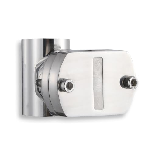 Migkin Stainless Steel Rail Mount for Starlink RV Ladder Mount,Starlink Roof Rack Mounts,360° Rotating Pipe Mounting kit for Yacht Sailboat Railing Marine Boat Pole Adapter Tube Holder Base((2